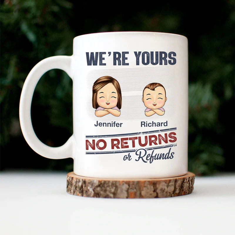 No Returns Or Refunds Chibi Grandkids - Funny Gift For Dad, Mom, Grandma, Grandpa - Personalized Mug - Image 3