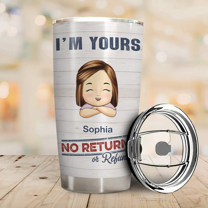 No Returns Or Refunds Chibi Grandkids - Personalized Tumbler - Image 2