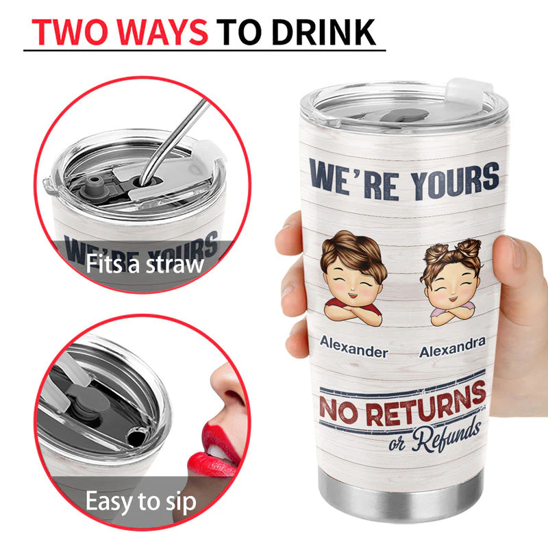 No Returns Or Refunds Chibi Grandkids - Personalized Tumbler - Image 4
