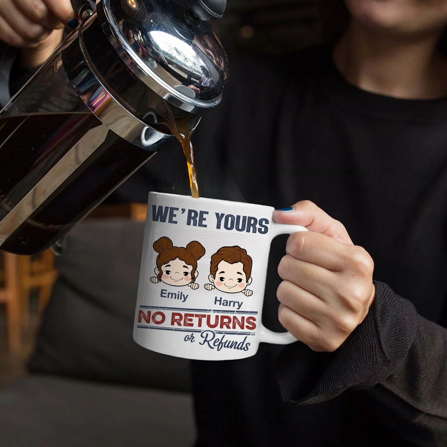 No Returns Or Refunds Grandkids - Funny Gift For Dad, Mom, Grandma, Grandpa - Personalized Mug - Image 5
