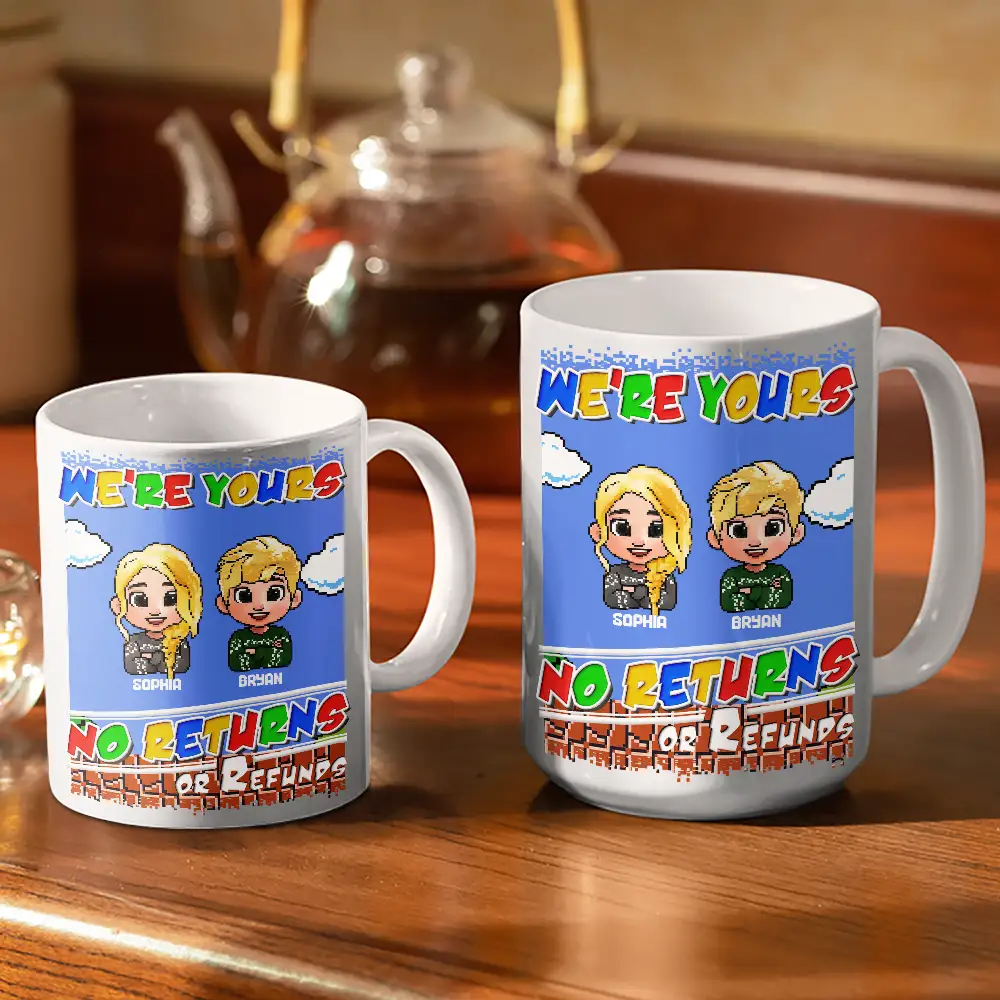 No Returns Or Refunds Pixel Art Kids - Personalized White Edge-to-Edge Mug - Image 3