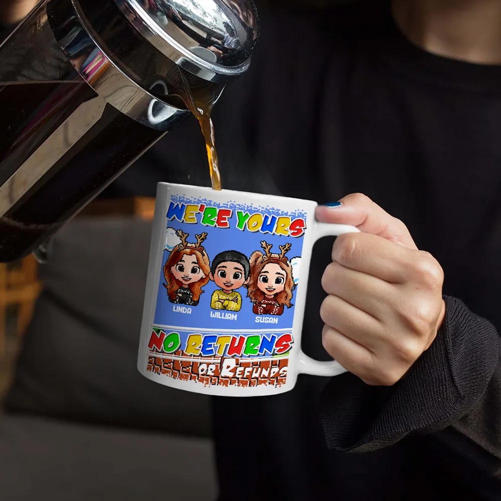 No Returns Or Refunds Pixel Art Kids - Personalized White Edge-to-Edge Mug - Image 4