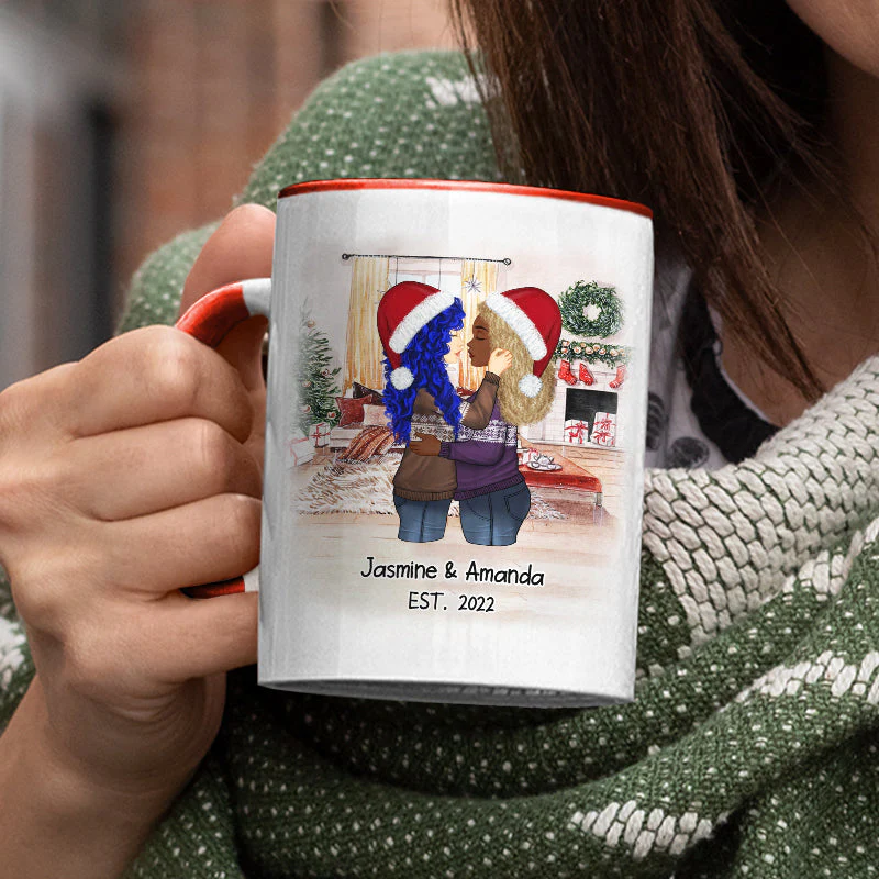 No Returns Refunds - Christmas Couple Gift - Personalized Custom Accent Mug - Image 3