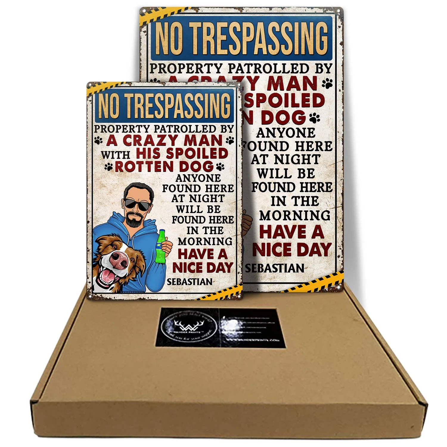 No Trespassing Property Patrolled By Crazy Woman Vertical - Home Decor, Backyard Decor, Gift For Dog Lovers & Cat Lovers - Personalized Custom Classic Metal Signs - Image 5