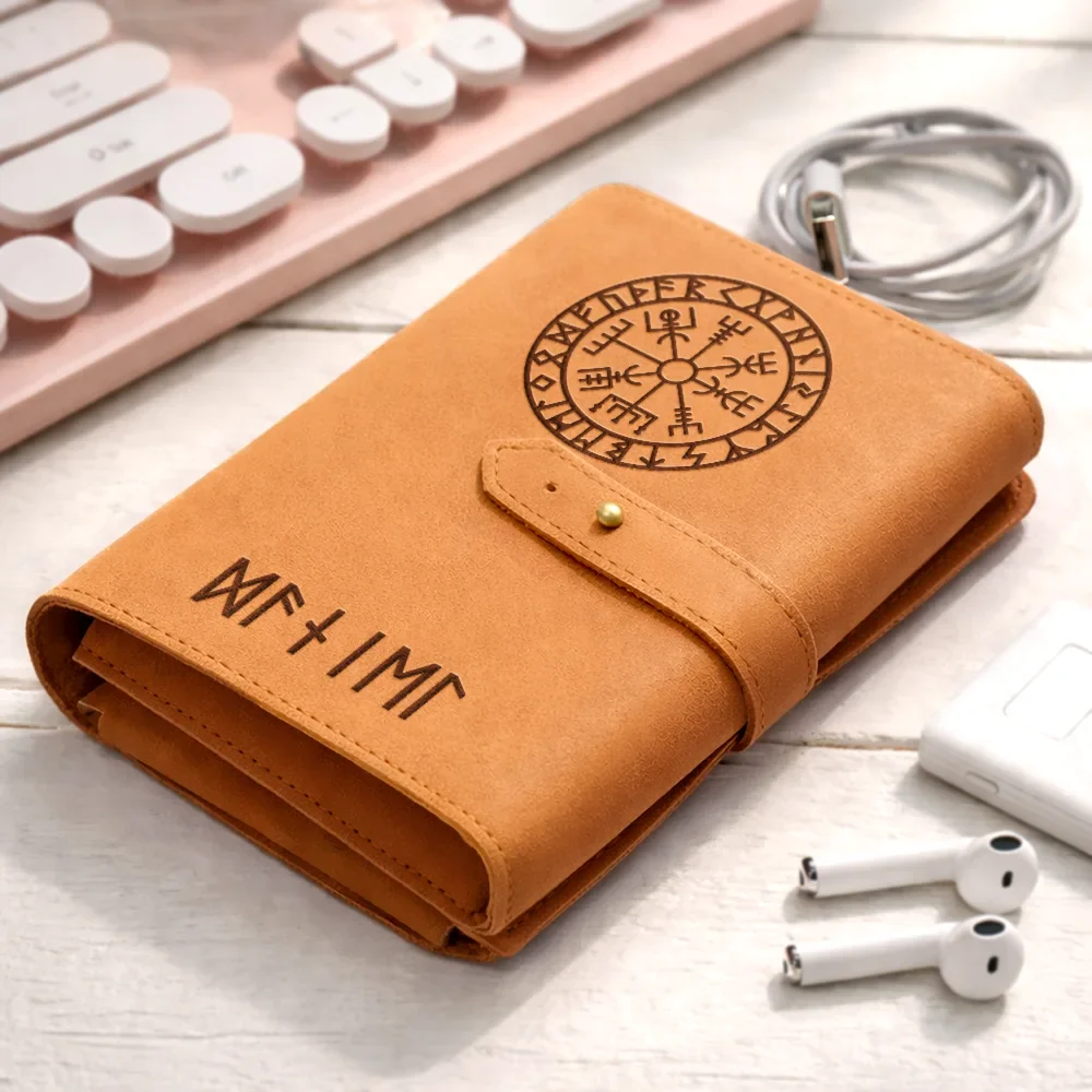 Norse Mythology Viking Runes - Personalized Leather Cable Bag - Image 2