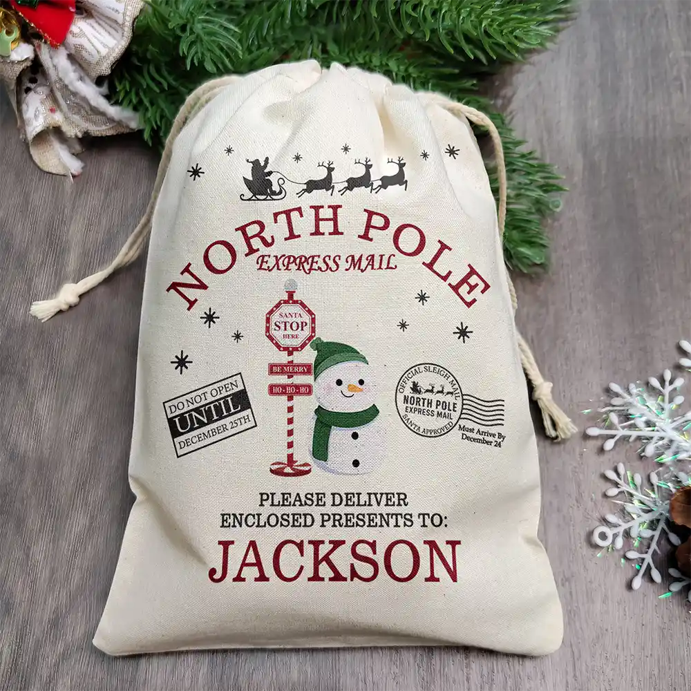 North Pole Express Mail - Personalized Favor Bag - Image 2
