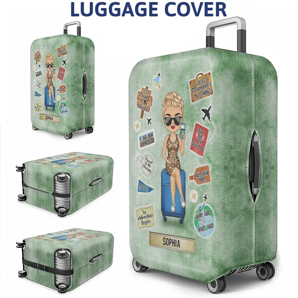 Not All Those Who Wander Are Lost - Personalized Luggage Cover - Image 3