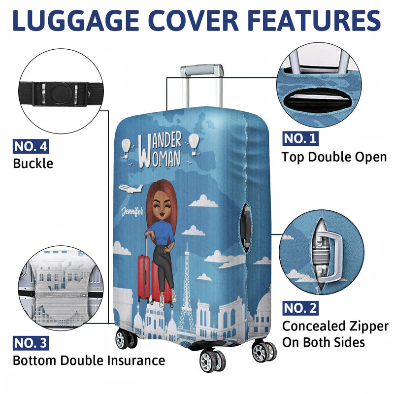 Not All Who Wander Are Lost - Gift For Travel Lovers - Personalized Custom Luggage Cover - Image 5