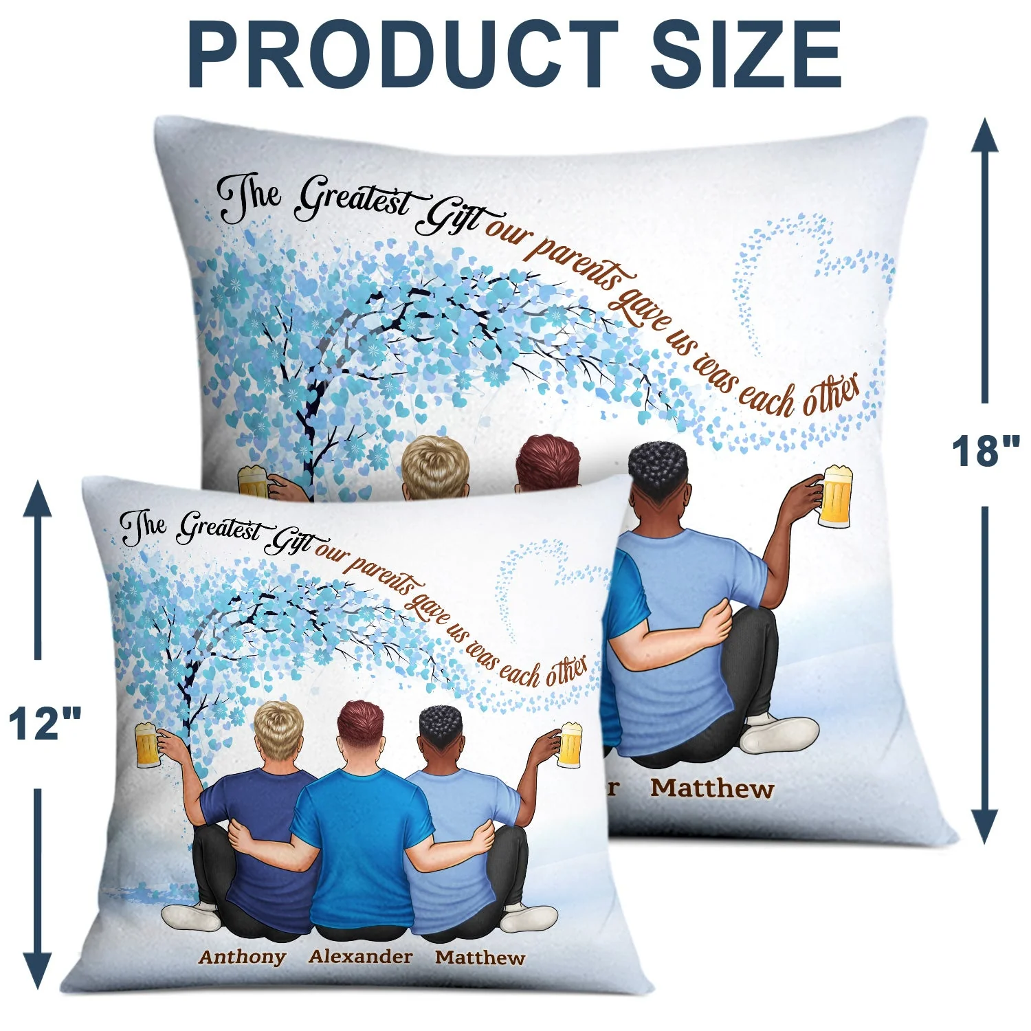Not Always Eye To Eye But Always Heart To Heart Sisters Brothers - Gift For Siblings & Friends - Personalized Custom Pillow - Image 4