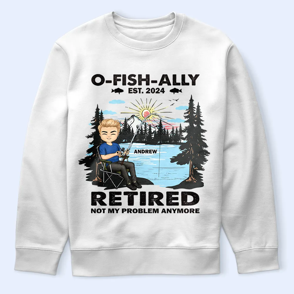 Not My Problem Anymore Vintage Fishing - Personalized T Shirt - Image 5