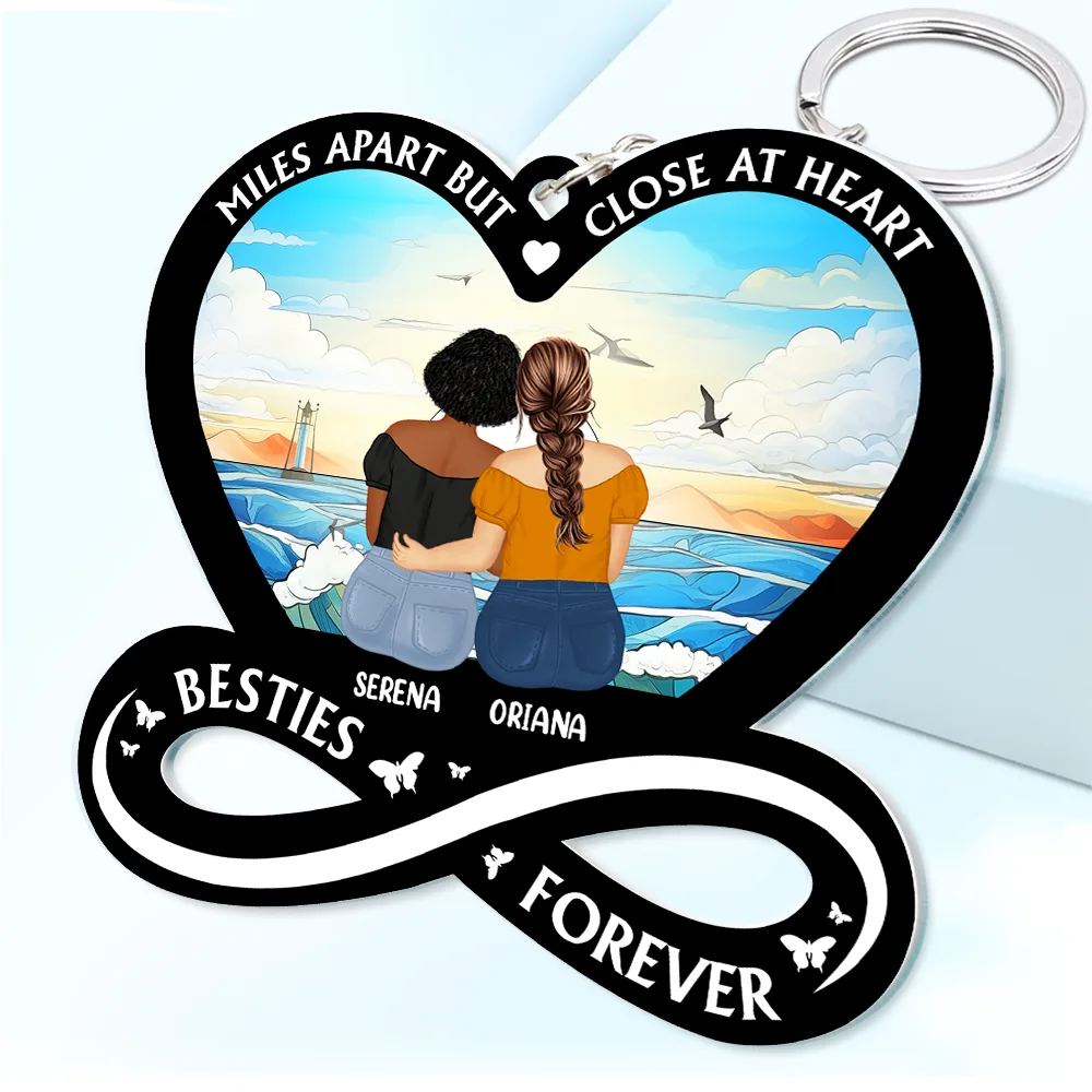 Not Sisters By Blood But Sisters By Heart - Personalized Acrylic Keychain - Image 2