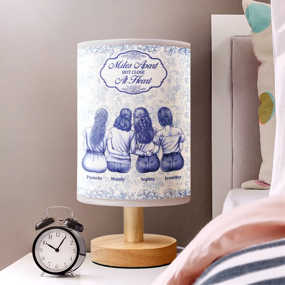 Not Sisters By Blood But Sisters By Heart - Personalized Fabric Lamp - Image 2