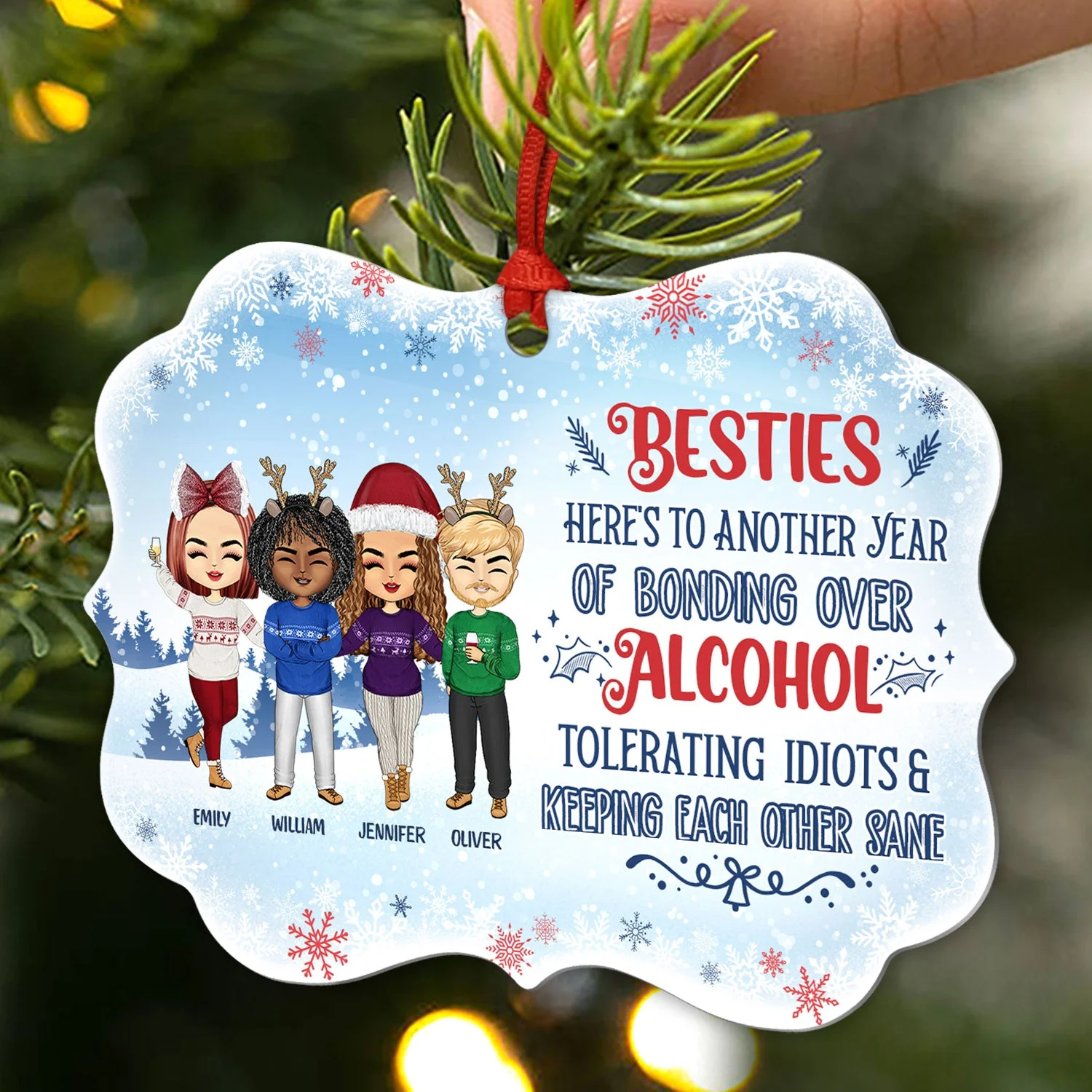 Not Sugar And Spice And Everything Nice We're Sage & Hood Best Friends - Bestie BFF Gift - Personalized Custom Aluminum Ornament - Image 2
