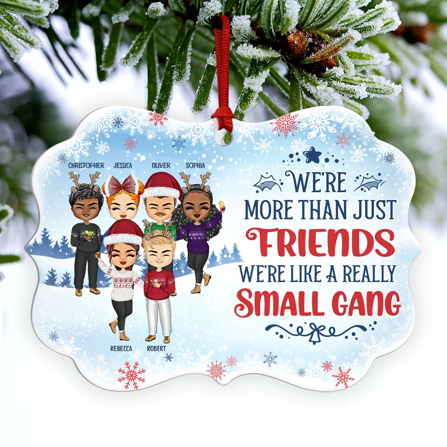 Not Sugar And Spice And Everything Nice We're Sage & Hood Best Friends - Bestie BFF Gift - Personalized Custom Aluminum Ornament - Image 3