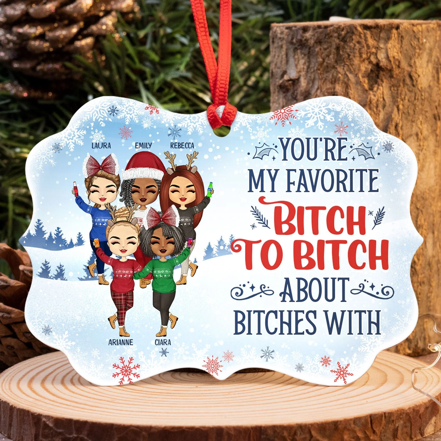 Not Sugar And Spice And Everything Nice We're Sage & Hood Best Friends - Bestie BFF Gift - Personalized Custom Aluminum Ornament - Image 4