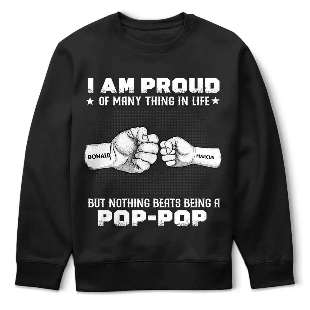 Nothing Beats Being A Grandpa Papa - Personalized T Shirt - Image 4