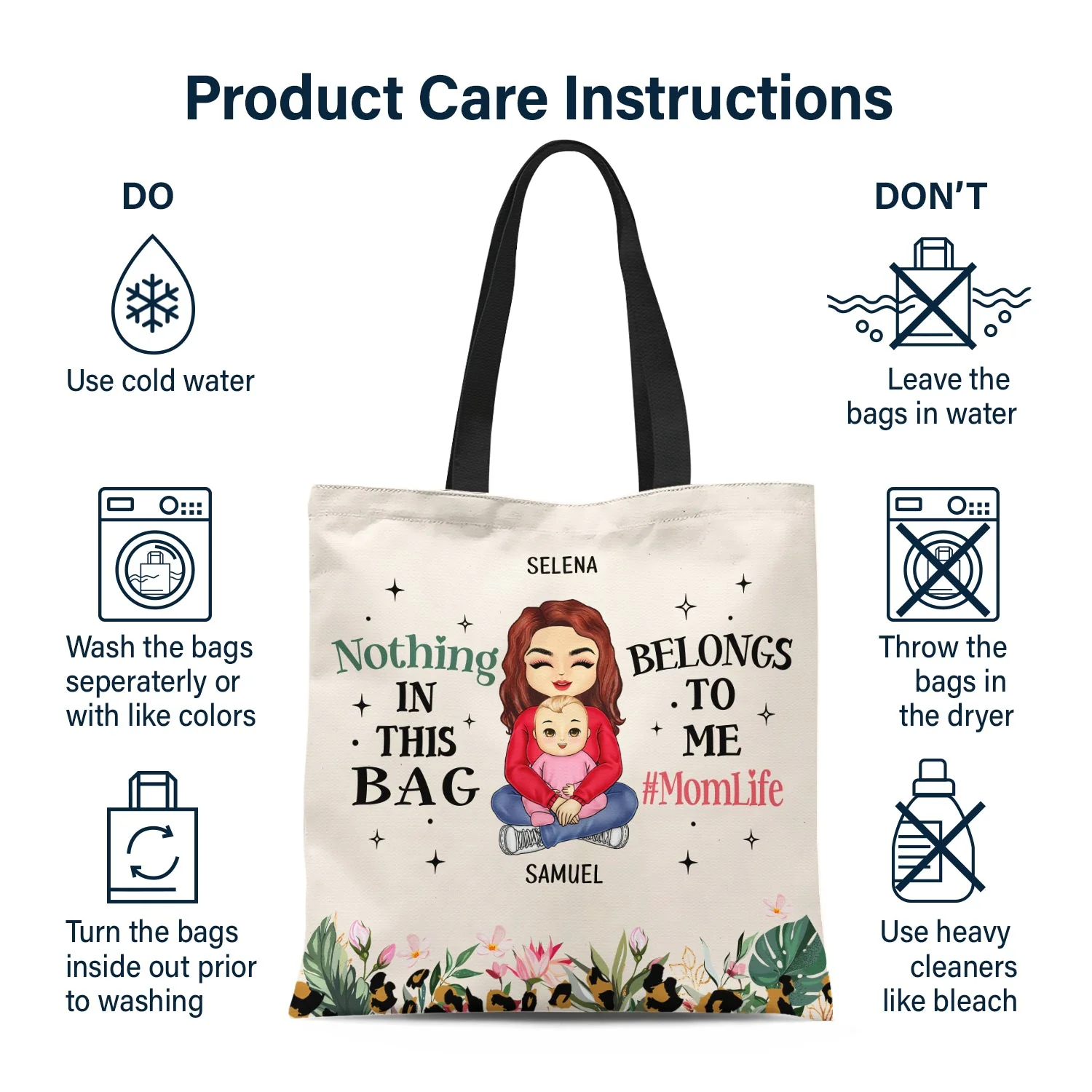 Nothing In This Bag - Gift For Mother - Personalized Zippered Canvas Bag - Image 6