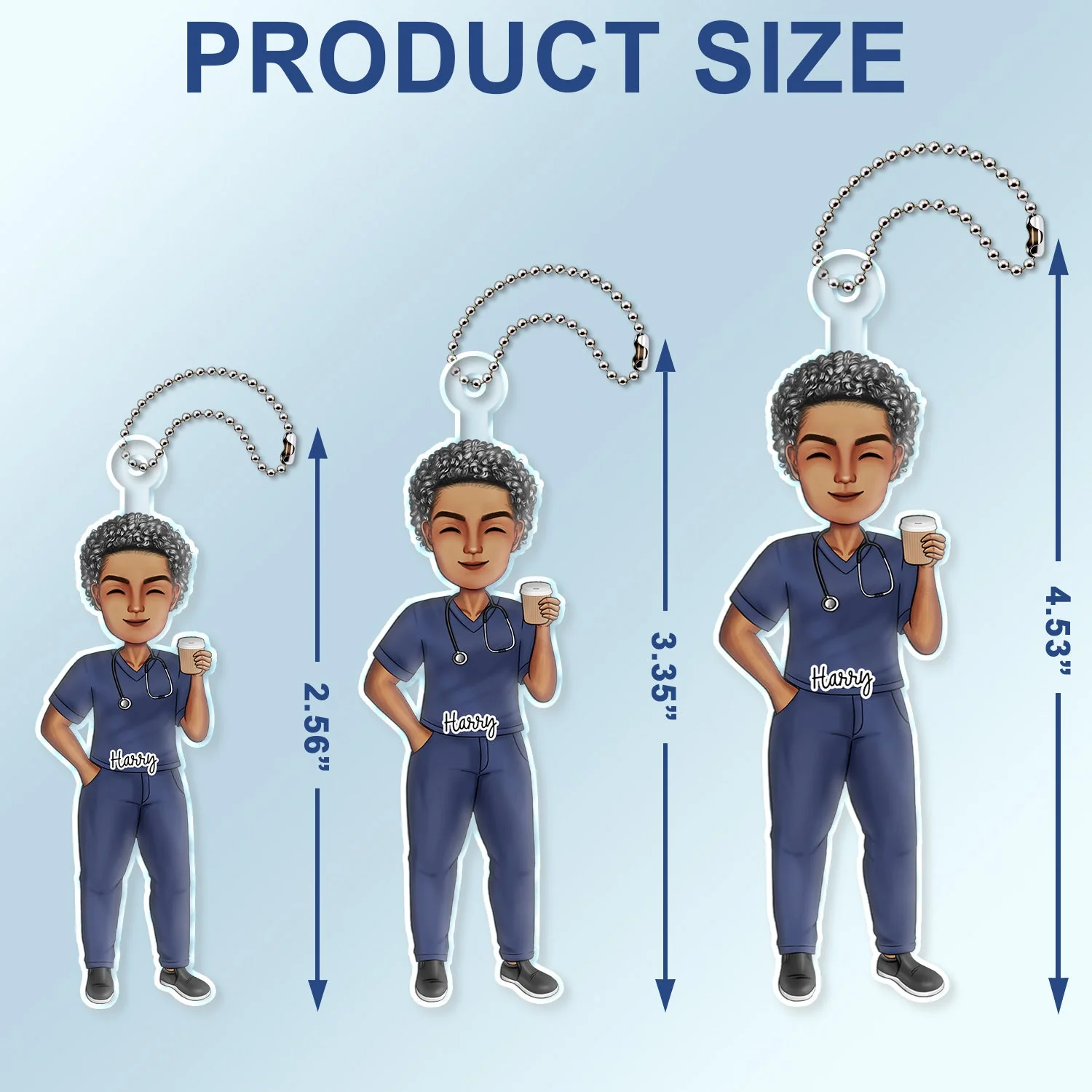 Nurse Cartoon Vector - Gift For Nurse - Personalized Acrylic Car Hanger - Image 4