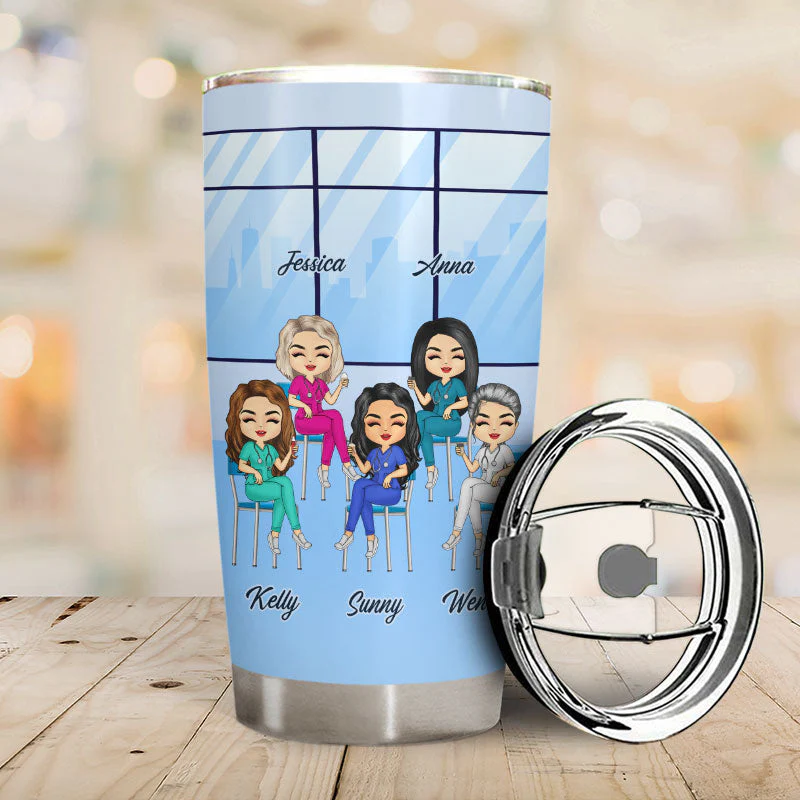 Nurse Chibi Same People Made Us Friends - Gift For BFF, Colleague - Personalized Custom Tumbler - Image 2