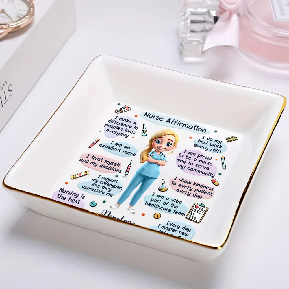 Nurse Daily Affirmations - Personalized Ring Dish - Image 2