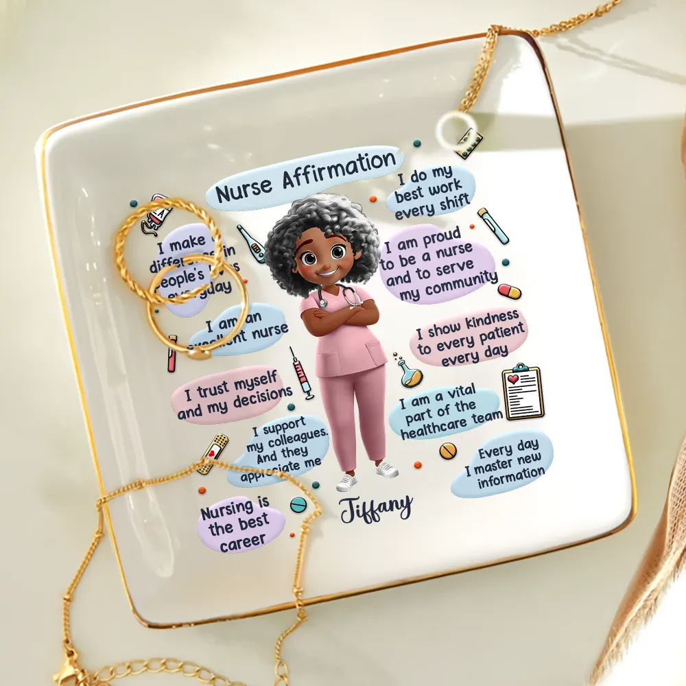 Nurse Daily Affirmations - Personalized Ring Dish - Image 4