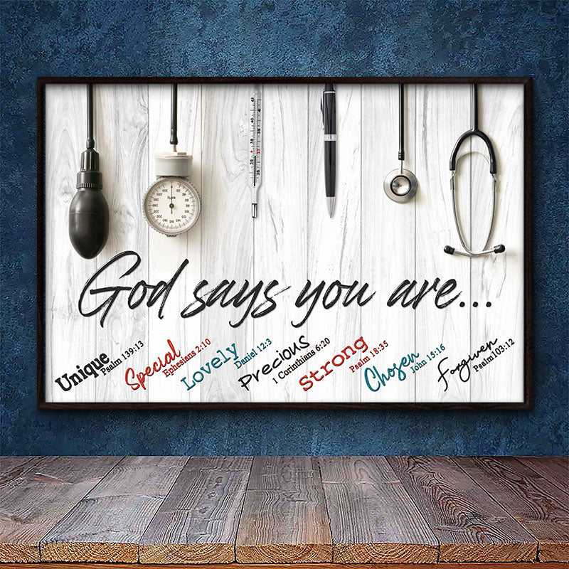 Nurse God Says You Are Custom Poster, Instruments Doctor Nurse Gift - Image 3