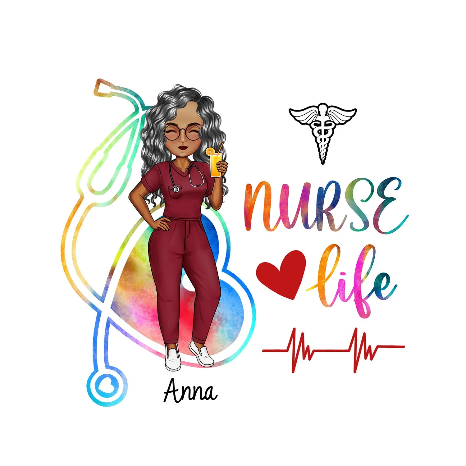 Nurse Life - Gift For Nurse - Personalized Decor Decal - Image 2