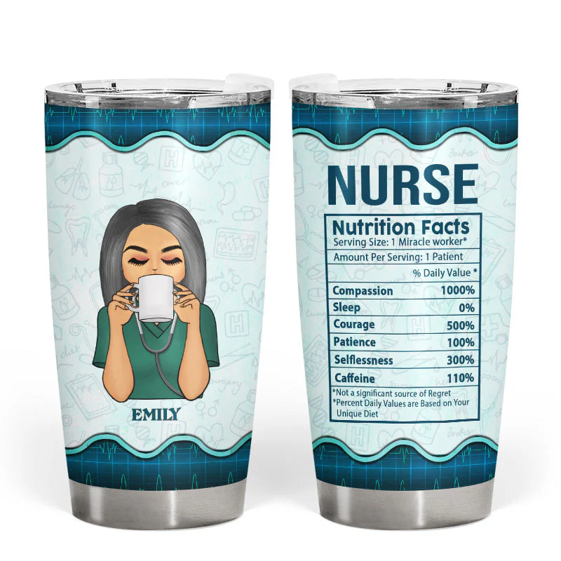 Nurse Nutrition Fact - Personalized Custom Tumbler - Image 3