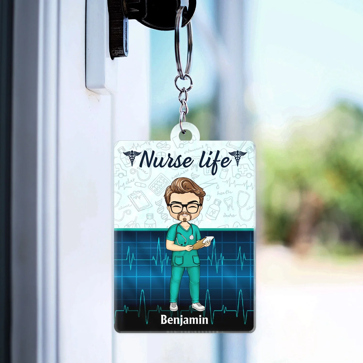 Nurse Nutrition Facts - Gift For Nurses - Personalized Custom Acrylic Keychain - Image 3