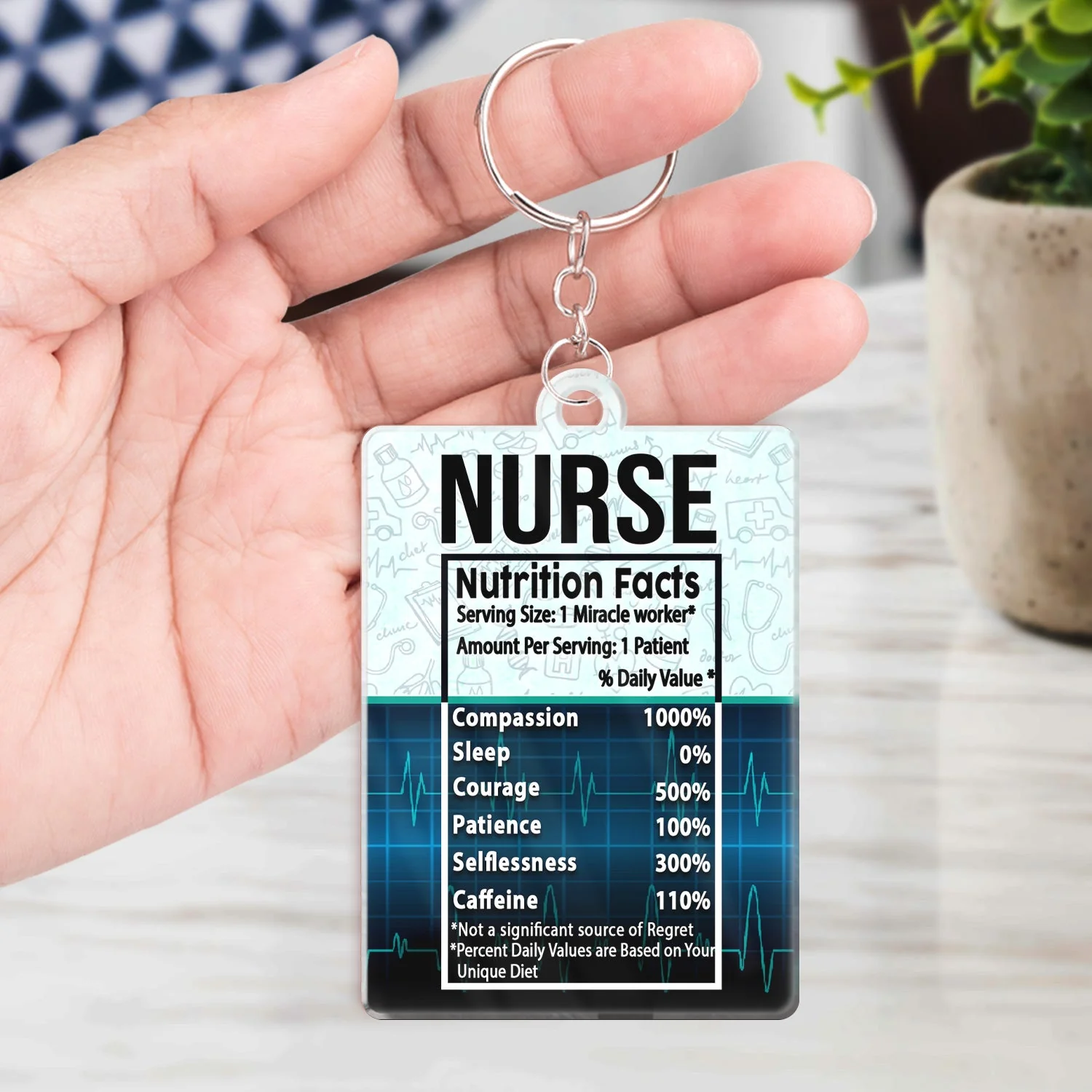 Nurse Nutrition Facts - Gift For Nurses - Personalized Custom Acrylic Keychain - Image 4
