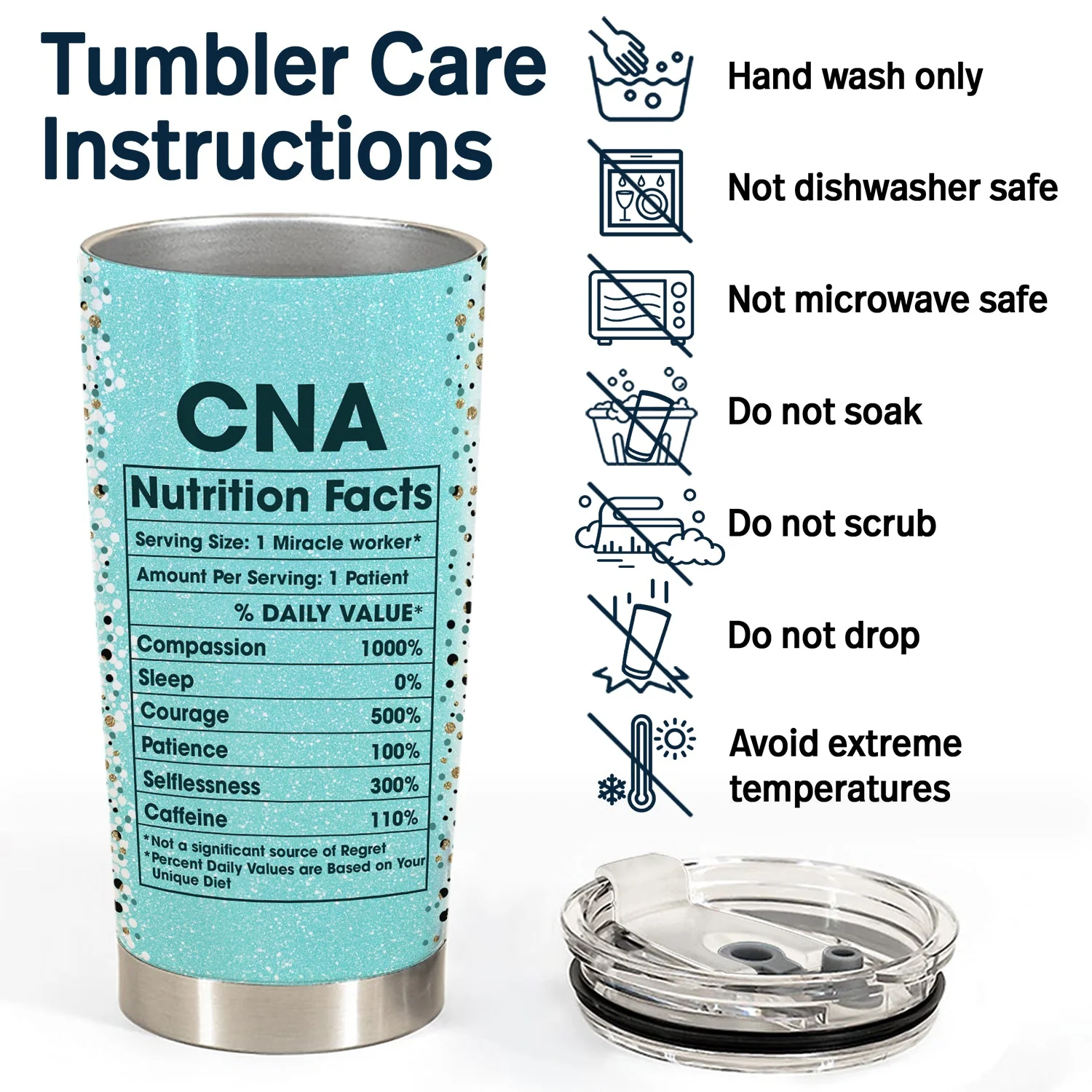 Nurse Nutrition Facts Leopard - Gift For Nurse - Personalized Custom Tumbler - Image 5