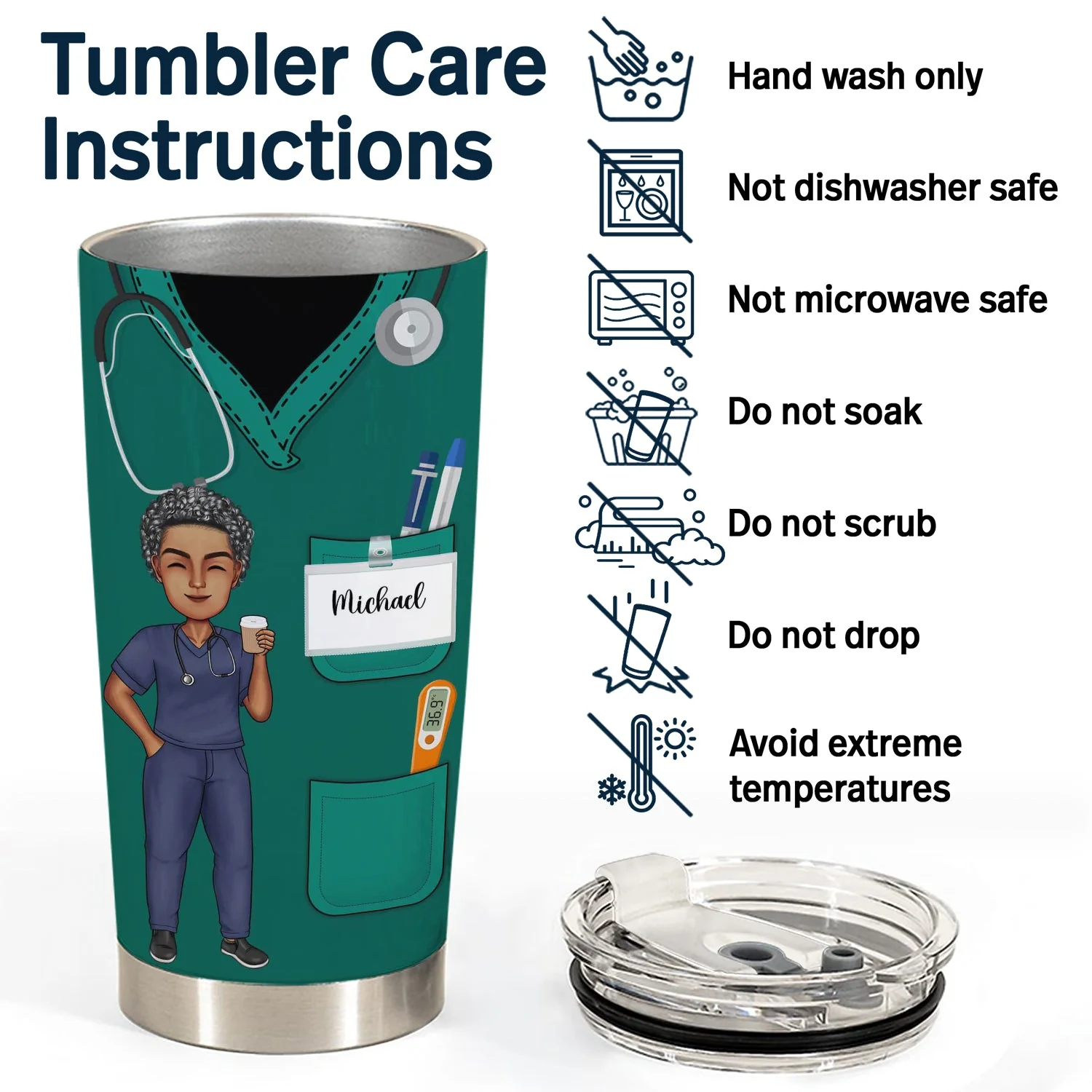 Nurse Nutrition Facts New Version - Gift For Nurses - Personalized Tumbler - Image 5