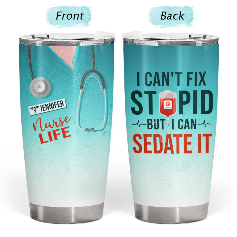 Nurse Sedate It Custom Tumbler - Image 3