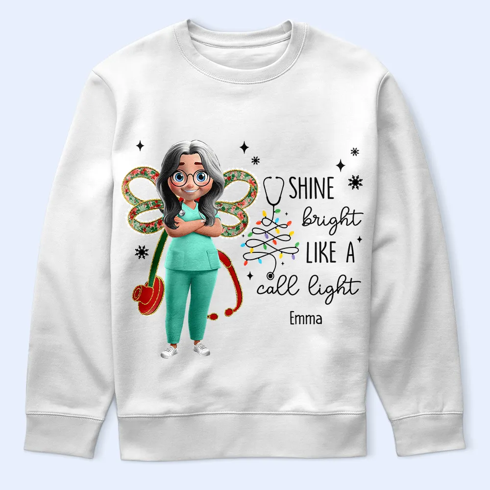 Nurse Shine Bright Like a Call Light - Personalized T Shirt - Image 5