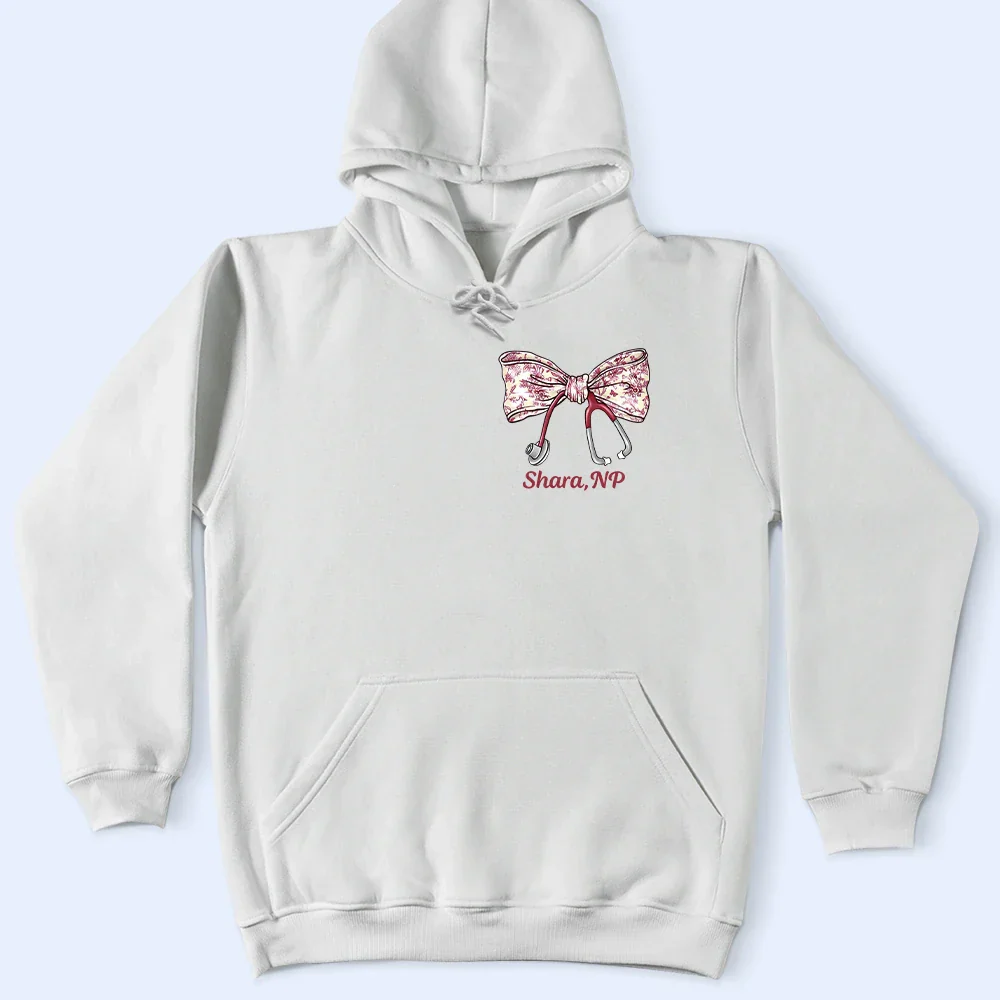 Nurse Toile Bow Coquette - Personalized T Shirt - Image 4