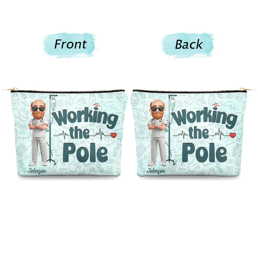 Nurse Working The Pole - Personalized Cosmetic Bag - Image 4