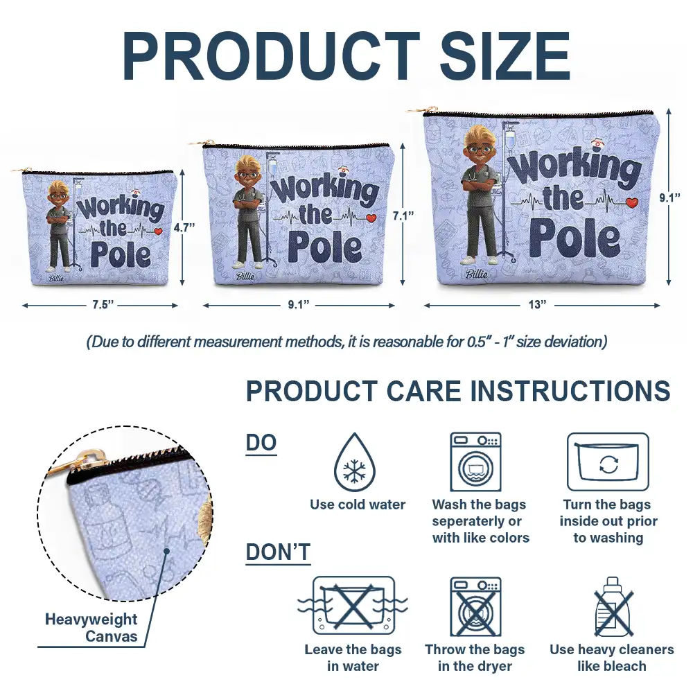 Nurse Working The Pole - Personalized Cosmetic Bag - Image 6