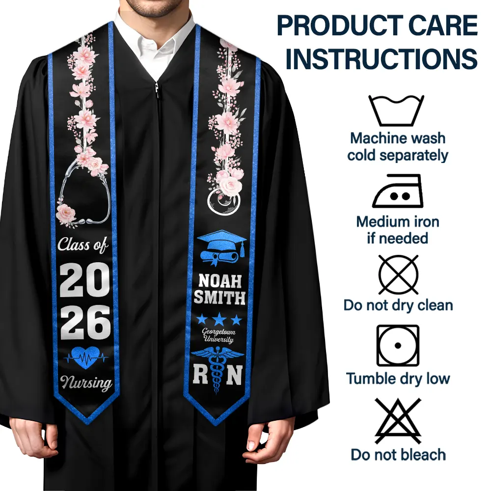 Nursing Flower Graduation - Personalized Stoles - Image 6