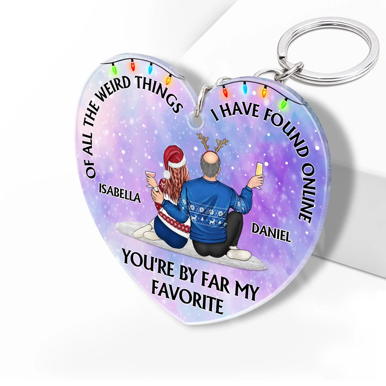 Of All The Weird Things - Anniversary, Loving Gift For Couples, Husband, Wife - Personalized Acrylic Keychain - Image 2