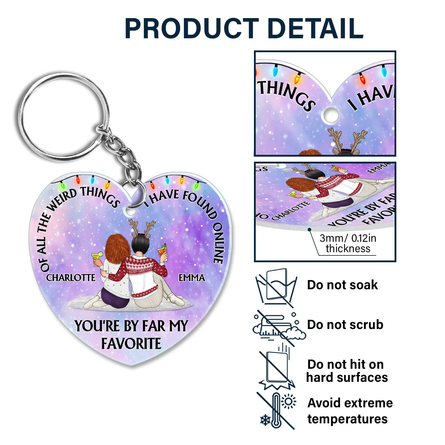 Of All The Weird Things - Anniversary, Loving Gift For Couples, Husband, Wife - Personalized Acrylic Keychain - Image 5