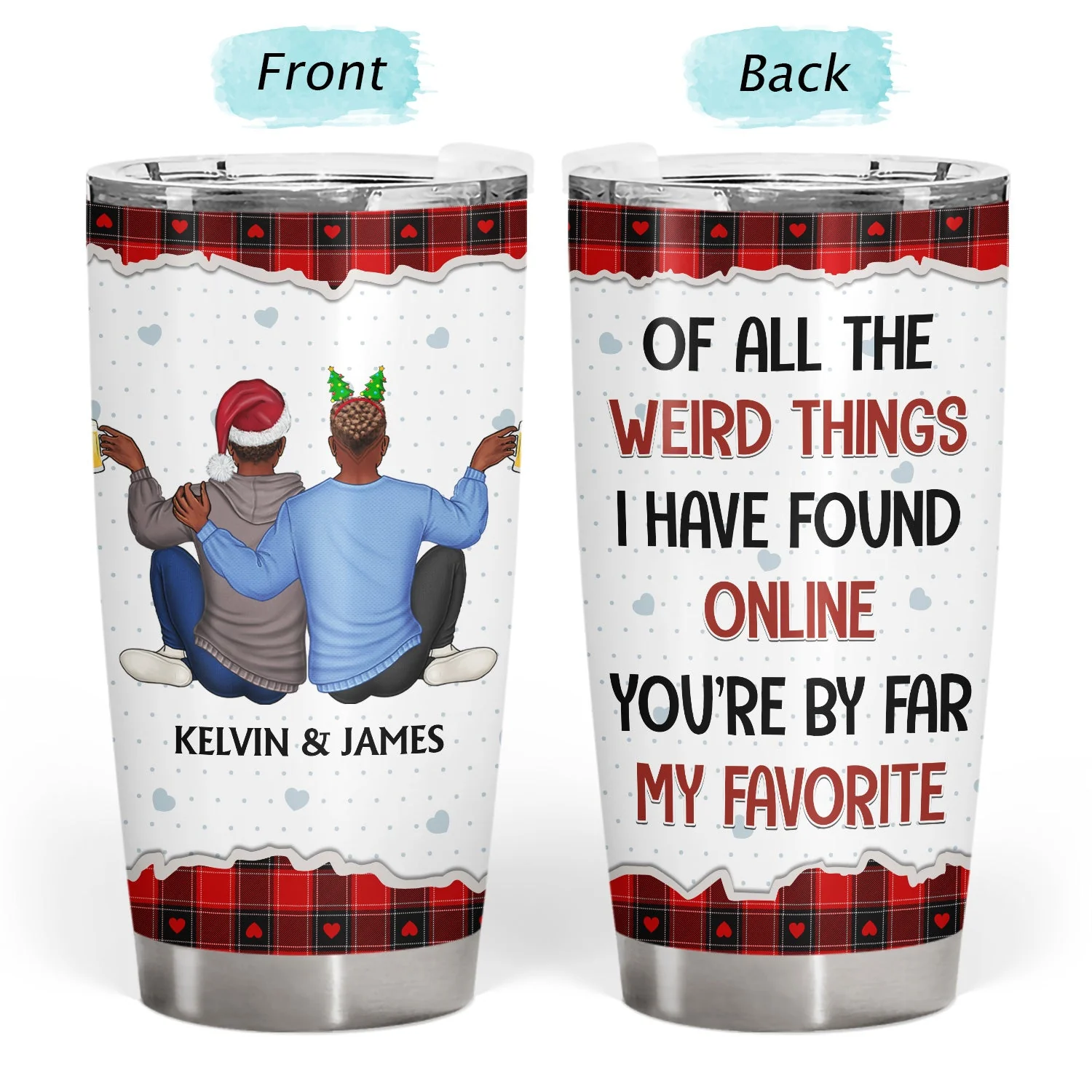 Of All The Weird Things - Anniversary, Loving Gift For Couples, Husband, Wife - Personalized Tumbler - Image 3