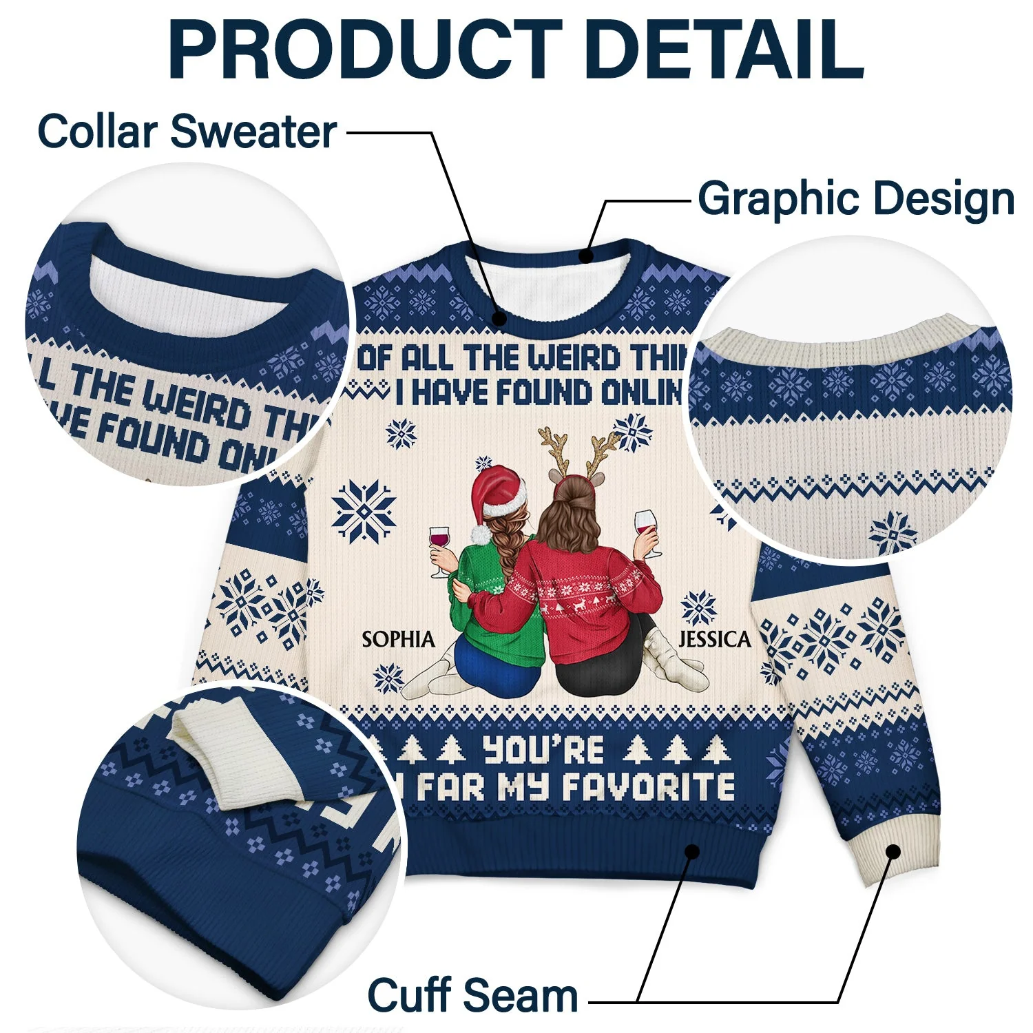 Of All The Weird Things - Christmas Gift For Couples, Husband, Wife - Personalized Unisex Ugly Sweater - Image 6