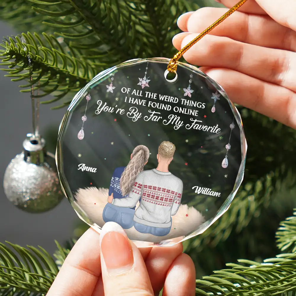 Of All The Weird Things - Personalized Glass Ornament - Image 2
