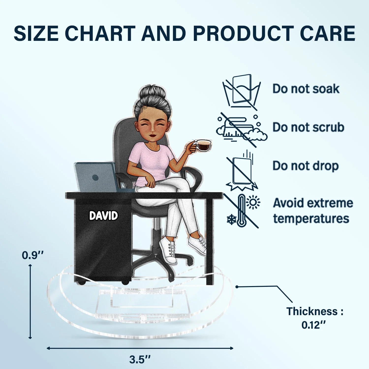 Office Workers Cartoon - Gift For Colleagues And Best Friends - Personalized Acrylic Shaking Stand - Image 5
