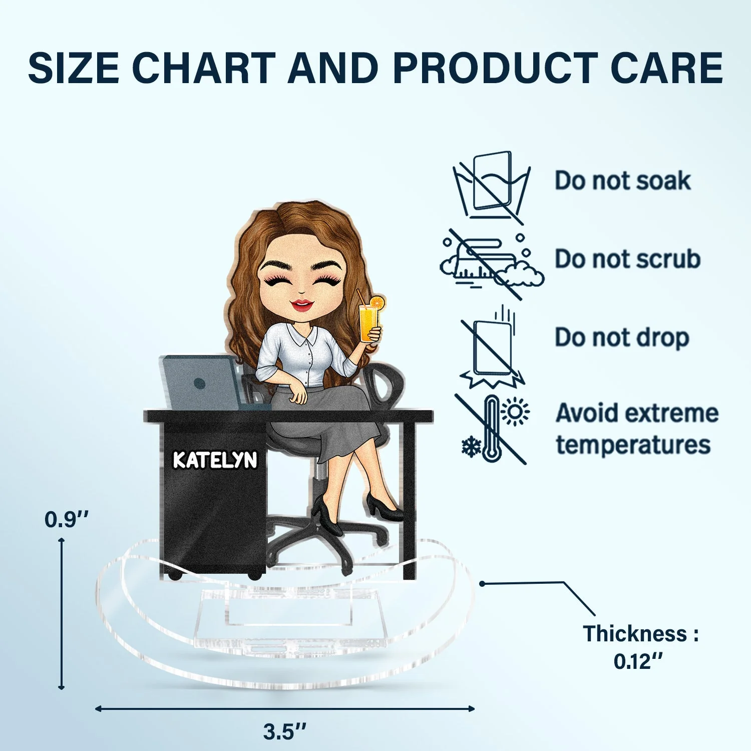 Office Workers Chibi - Gift For Colleagues And Best Friends - Personalized Acrylic Shaking Stand - Image 5