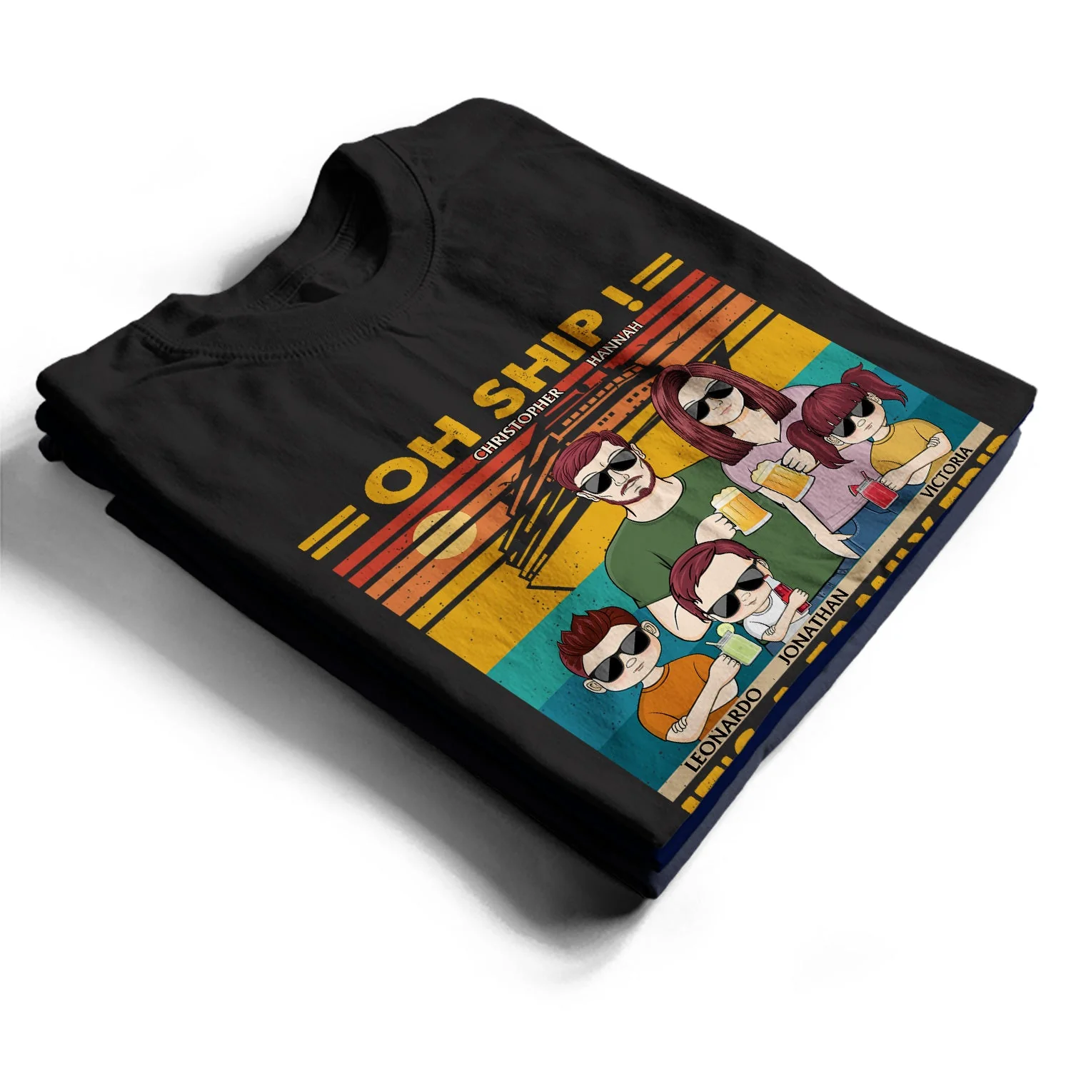 Oh Ship It's A Family Trip Traveling Cruising Beach - Funny, Vacation Gift For Husband, Wife, Couples, Dad, Mom - Personalized Custom T Shirt - Image 2