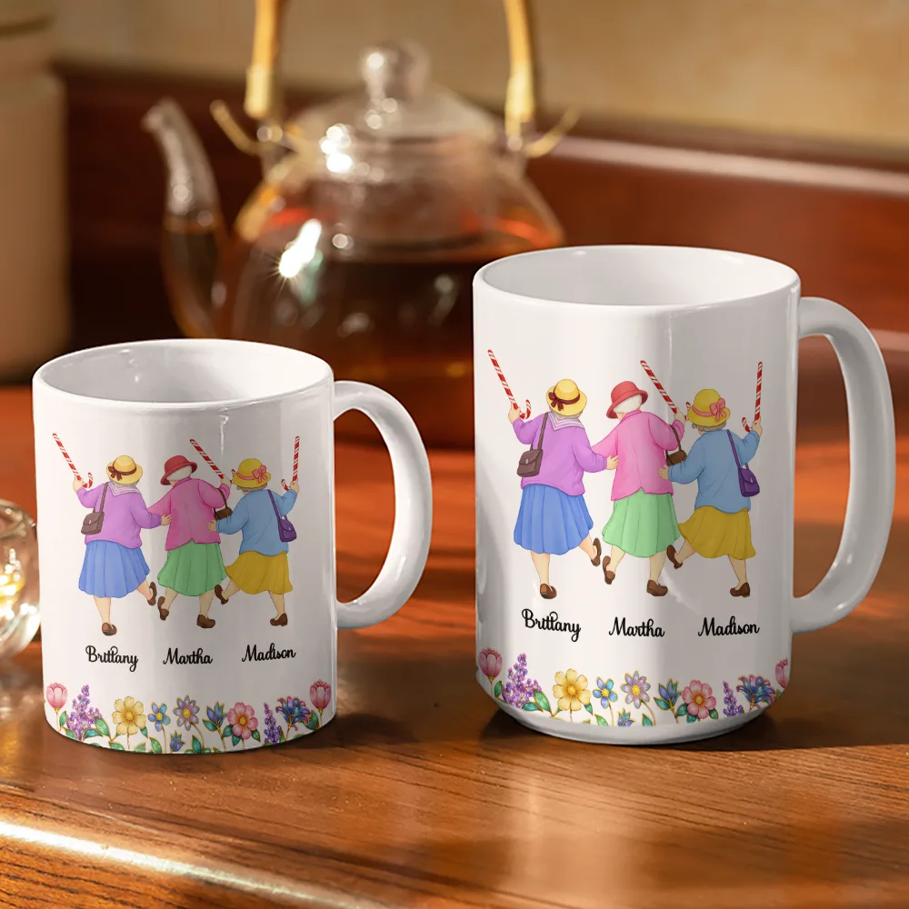 Old Best Friends Because Of You I Laugh A Little Harder - Personalized White Edge-to-Edge Mug - Image 3