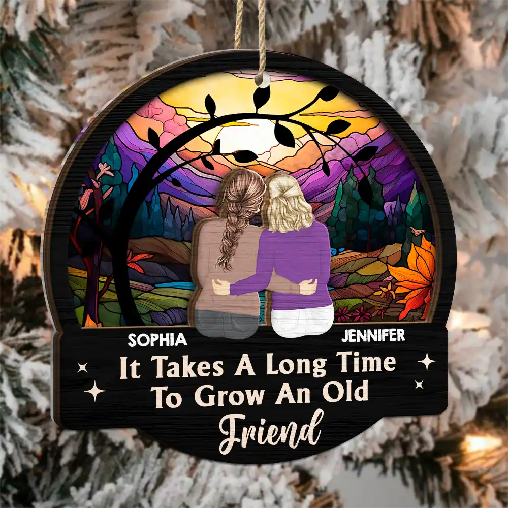 Old Besties Limitless Laugh Countless Memories Endless Friendship - Personalized 2-Layered Mix Ornament - Image 3