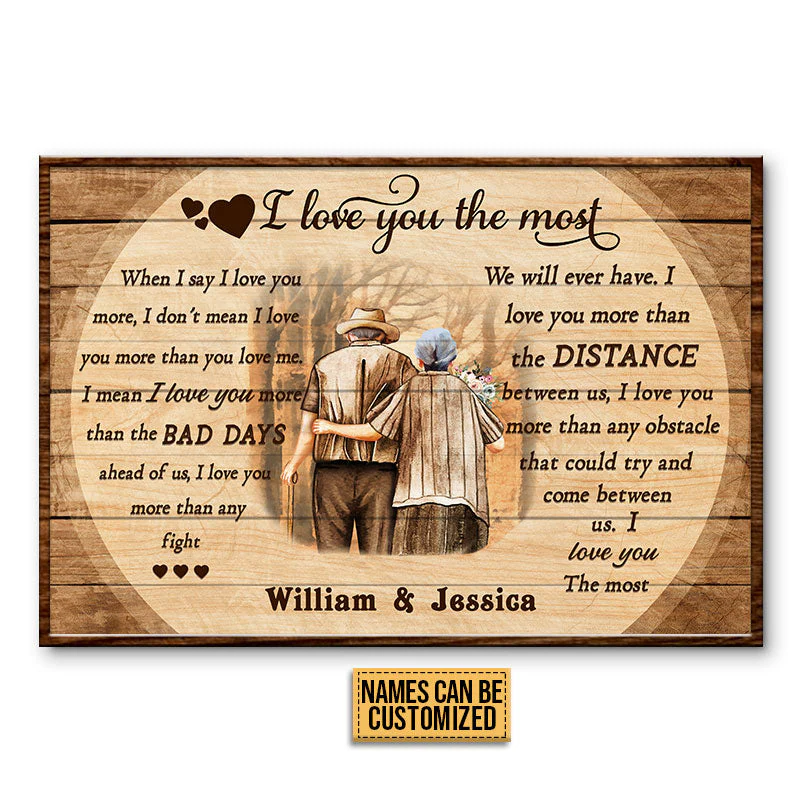 Old Couple I Love You The Most Custom Poster, Gifts For Wedding, Anniversary, Birthday, Grandparents' Day Gift - Image 4