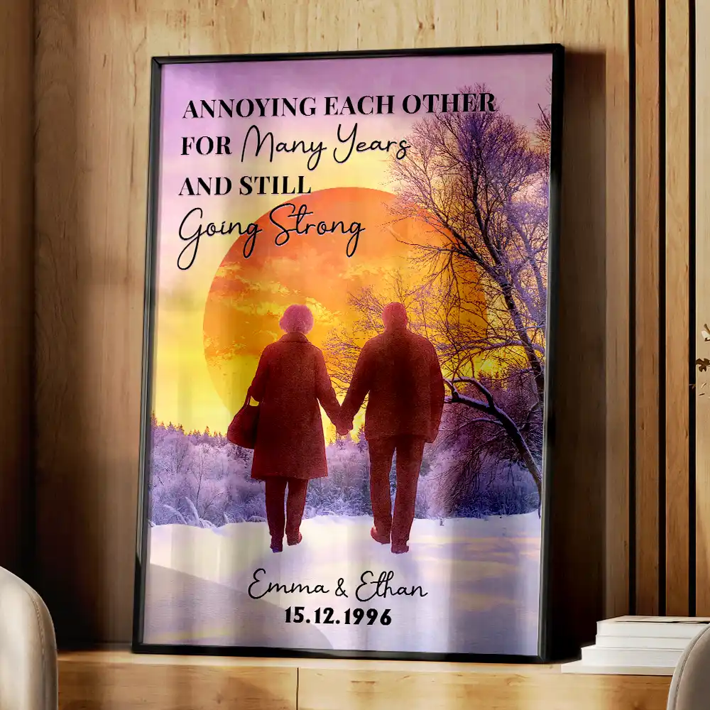 Old Couple I Want To Hold Your Hand At 80 Say We Made It - Personalized Poster - Image 4